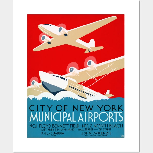 City of New York Municipal Airports, Floyd Bennett Field - North Beach Wall Art by rocketshipretro